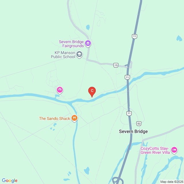 Map showing Severn River Road
