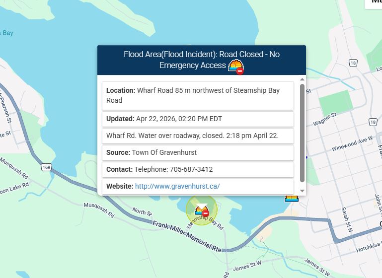 Wharf Road closure map